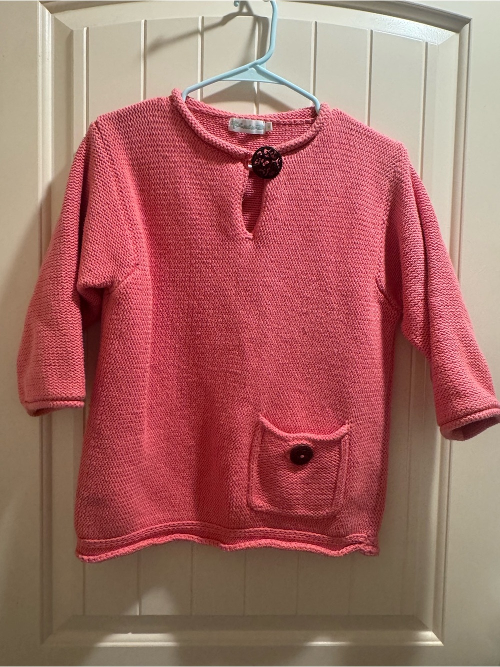 Lulu-B Coral Pink Knit Sweater 100% cotton